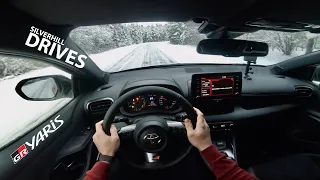 TOYOTA YARIS GR - winter B-road drive and drift [4K]