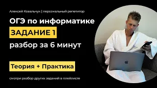 Задание 1. ОГЭ Информатика 2024. Разбор за 6 минут. Посмотри и научись решать. Подготовка к ОГЭ.