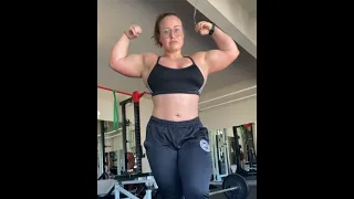 Big Female Bodybuilding and huge biceps, overall physique
