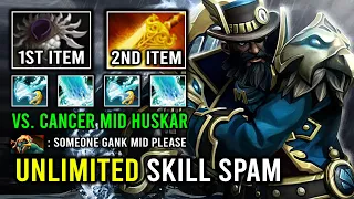 LEVEL 30 Kunkka Spammer Solo Mid Against Huskar with Unlimited Skill Spam 7.33e Dota 2