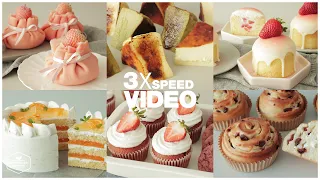 #112 3x Speed 케이크 디저트 베이킹 영상 : Cake Dessert Baking Video | Cooking tree