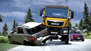 Dangerous Overtaking Car Crashes #4 - BeamNG.Drive