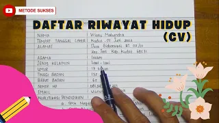 Cara Menulis DAFTAR RIWAYAT HIDUP (CV)