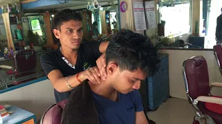 ASMR Indian Barber Head Massage With Neck Cracking