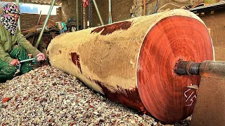 Woodworking Large Extremely DANGEROUS || HORROR Woodturning || Skills Working With Giant Wood Lathe