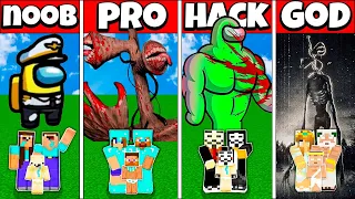 Minecraft Battle FAMILY AMONG US SIREN HEAD SCP HOUSE CHALLENGE NOOB vs PRO vs HACKER GOD Animation