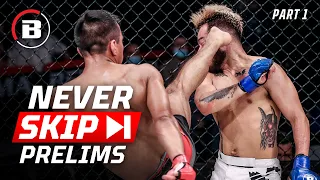 TOP CRAZY MOMENTS THAT HAPPENED DURING PRELIMS - PART 1 | Never Skip The Prelims | BELLATOR MMA