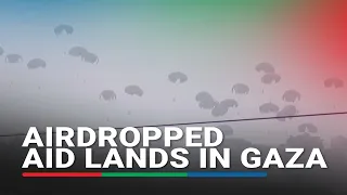 Airdropped aid lands in Gaza as blast, smoke seen near border with Israel | ABS CBN News