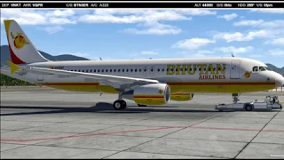 X-Plane FF A320, VNKT(Katmandu)- VQPR(Paro)