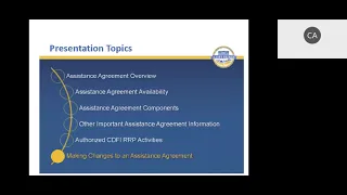 CDFI RRP Assistance Agreement Webinar