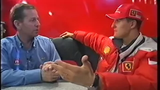 2000 Spain Pre-Race: Brundle interviews Schumacher