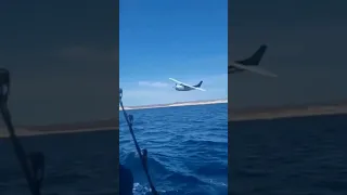 Airplane catches their fishing line