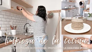 ✅ LIMPIEZA COCINA PEQUEÑA | QUITANDO DECORACIÓN PRIMAVERA 🌸| RUTINA DE LIMPIEZA | CASA INFONAVIT