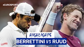 Casper Ruud Crushes Matteo Berrettini to Reach Semi-finals | 2022 US Open | Eurosport Tennis