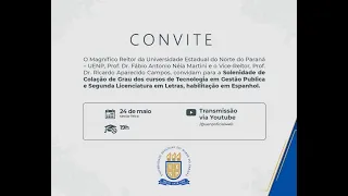 SOLENIDADE DE COLAÇÃO DE GRAU LETRAS/ESPANHOL E TECNOLOGIA EM GESTÃO PÚBLICA  -  2
