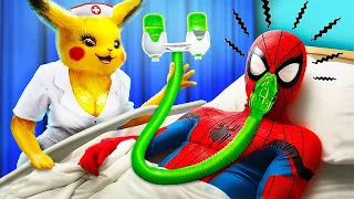Super-herói entrando sorrateiramente no hospital! Homem-Aranha no Hospital!
