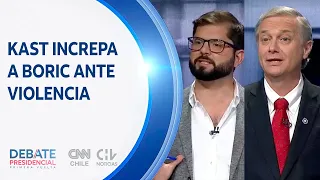 #DebateCHVCNN | José Antonio Kast increpa a Gabriel Boric por reunirse con antiguo miembro del FPMR