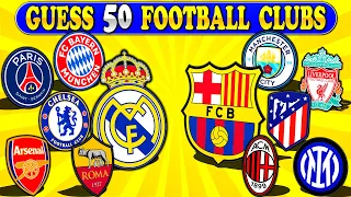 ⚽ Guess TOP 50 FAMOUS FOOTBALL CLUBS By Their Logos 🏆 | Sports Trivia