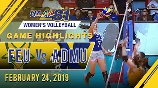 UAAP 81 WV: FEU vs. ADMU | Game Highlights | February 24, 2019