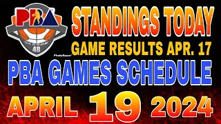 PBA Standings today as of April 17, 2024 | PBA Game results | Pba schedule April 19, 2024