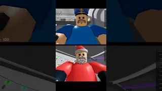 Barry's Jumpscare VS Santa's Jumpscare 🔥 #roblox #shorts | Barry's Prison Run Obby Christmas Update