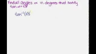 find all angles that satisfy a tangent equation