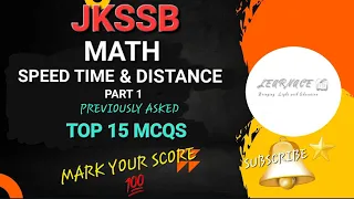 |SPEED TIME AND DISTANCE MATH MCQS PART 1|VLW|ALL JKSSB Exams||Junior AssistantKU|| MOST IMPORTANT