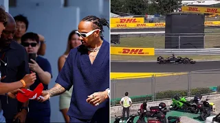 Lewis Hamilton arrives with bodyguards in Hungary | Apex Movie shooting at the #HungarianGP