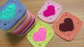 So beautiful granny heart square crochet stitch pattern.