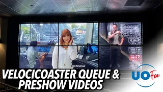 Jurassic World VelociCoaster Queue Tour + Preshow Videos