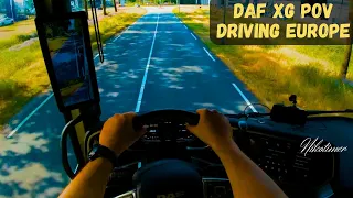 DAF XG POV driving Netherlands to Belgium
