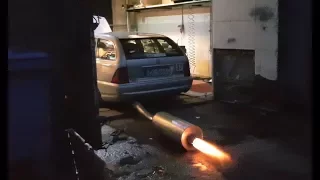 EXHAUST FLAMES C230 TURBO on dyno Mercedes w202 m111 engine tuning - 365HP and 510Nm race car
