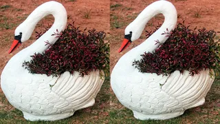 The Swan Pot Tutorial /Cement Craft Ideas