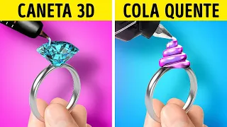 COLA QUENTE VS. CANETA 3D || IDEIAS PARA TRUQUES LEGAIS E ARTESANATOS CRIATIVOS