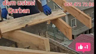 Atmalarin ayağinin kesilmesi.novun ve düz karnizin reykasinin vurulmasi .dam .krişa.villa.besetka.