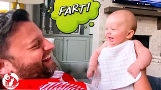 Daddy Tell Baby Say Hi and The Baby Loudly Farts - Funny Baby and Daddy Moments - Funny Pets Moments