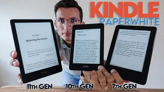 Kindle Paperwhite 11th Gen vs 10th gen vs 7th gen - Quick Comparison || THEY'VE COME SO FAR!