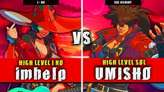 GGST | imhelp (I-No) VS UMISHO (Sol Badguy) | Guilty Gear Strive High level gameplay