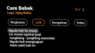 [CCP] MENTAHAN LIRIK LAGU "Care bebek" Virall tiktokk!!