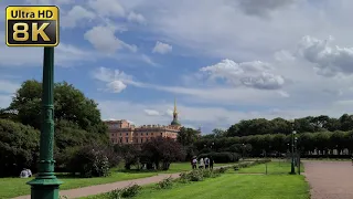 Fascinating sky over the Champ de Mars, St.Petersburg, 08/15/2021, 8K video quality, pt 1