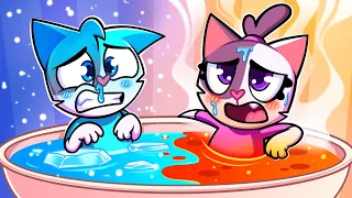 Hot VS Cold Challenge! 🔥❄ | Learning Opposites | Best Cartoon For Kids by Cleo & Theo 😻