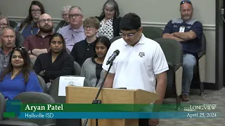 2024 Mayor Mack's Scholarship Recipient   Aryan Patel   Hallsville ISD