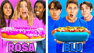 MANGIAMO SOLO CIBO DI COLORE ROSA vs BLU CON TUTTI I NOSTRI AMICI PER 24 ORE!🍭