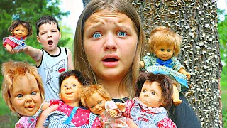 CREEPY DOLLS IN THE WOODS! Aubrey & Caleb Find THE DOLLS OF THE WOODS (SCARY) IS THE DOLL MAKeR BACK