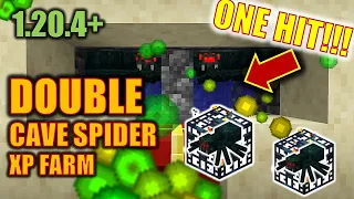 DOUBLE Spawner Cave Spider XP Farm Tutorial - Minecraft 1.20+