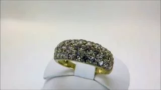 9ct Yellow Gold With 3 x Rows Of Tapered CZ Stones (00169