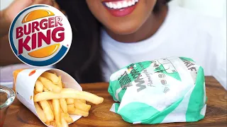 ASMR BURGER KING Impossible Whopper  &  Fries | Mukbang | Whispering