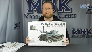 MBK unboxing #434 - 1:16 Panzer I Ausf.B w/ Abwurfvorrichtung (Takom, 1012)