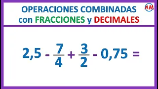 📌OPERACIONES COMBINADAS con FRACCIONES y DECIMALES | Ejemplo 1