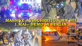 Ausschreitungen bei 1. Mai Demo in Berlin | Krawalle, Festnahmen, Brände | Polizei + Feuerwehr